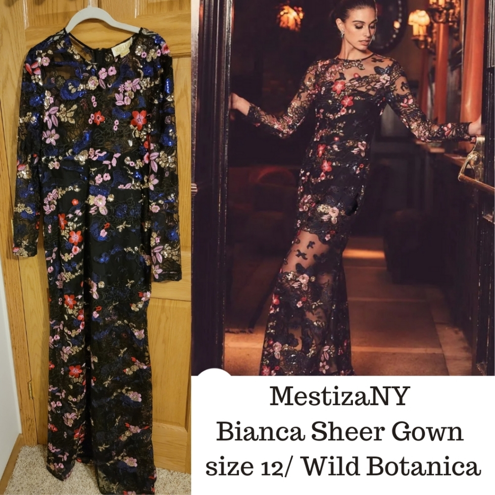 MestizaNY Bianca Sheer Gown Wild Botanica